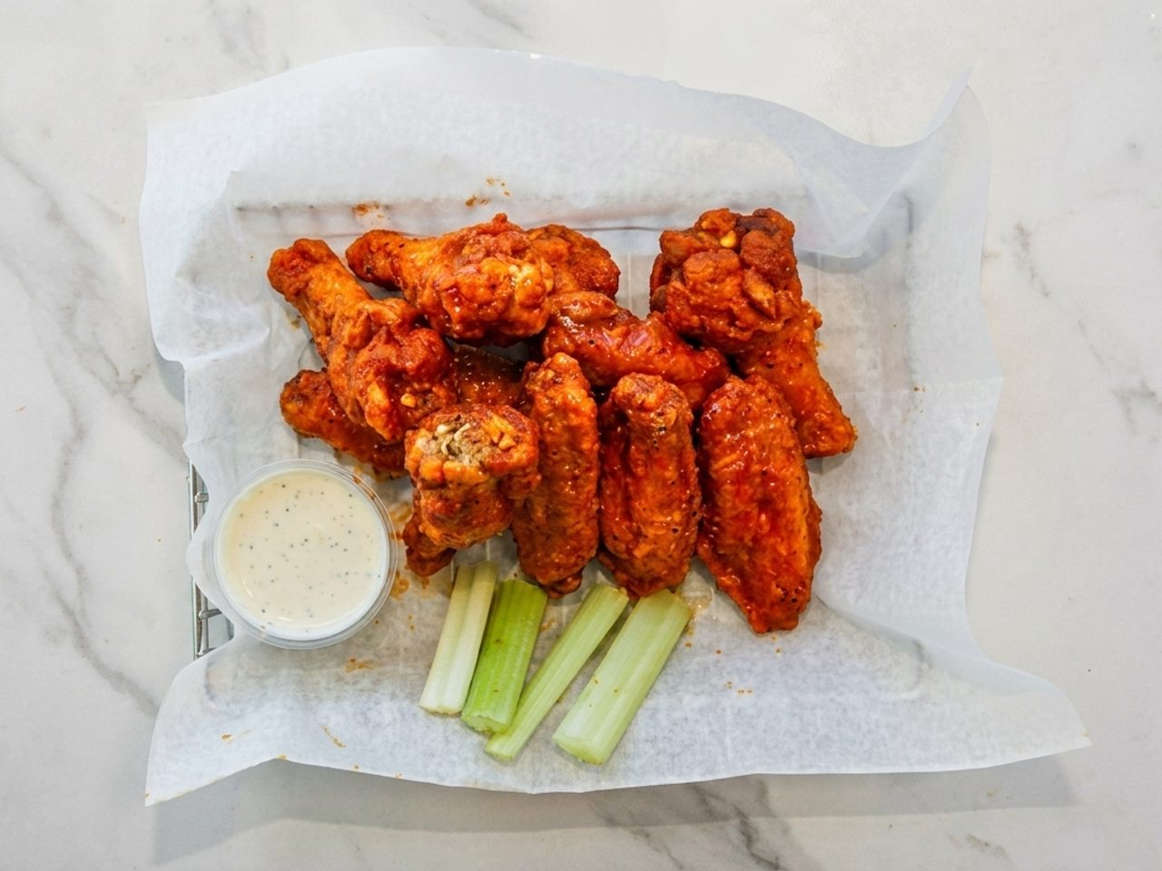 Garlic pepper wings with a following